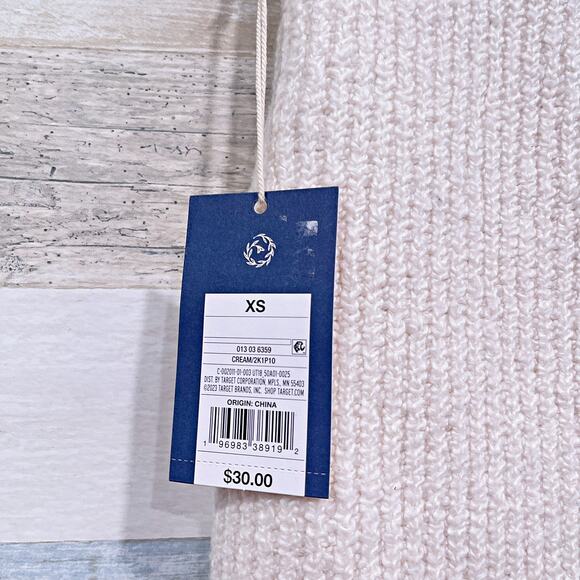 Universal Thread Mini Sweater Skirt Cream Pull On Cotton Blend Womens XS - Picture 3 of 7